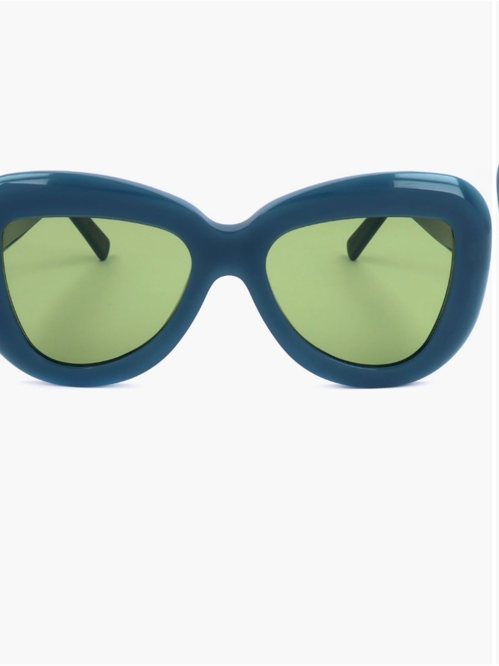 Marni Blue Cat-Eye Women's Sunglasses with Green Lenses